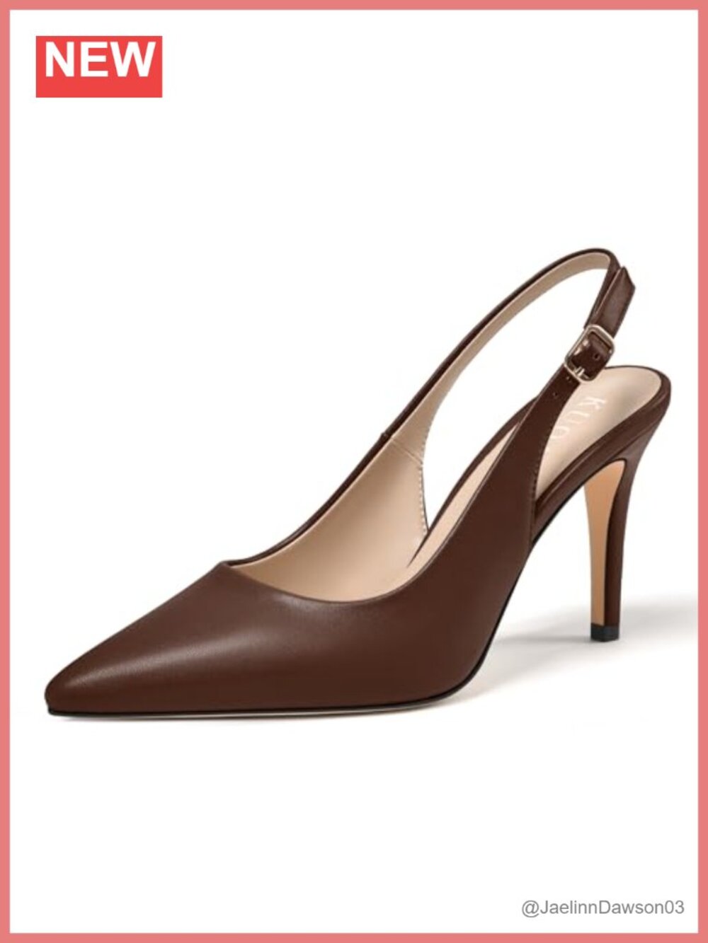 Women's Pointed Toe Stiletto Pumps Slingback High Heels Faux Leather